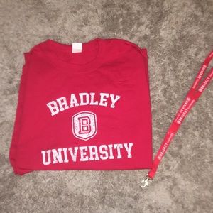 Bradley University Shirt and Lanyard